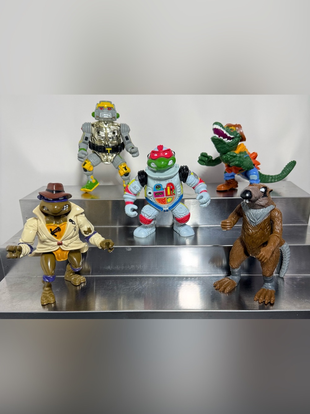 Vintage 1989-1991 TMNT Action Figures Lot of 5 - Playmates Toys